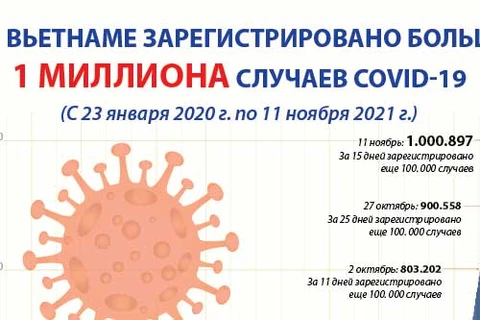 Во Вьетнаме зарегистрировано больше 1 миллиона случаев COVID-19