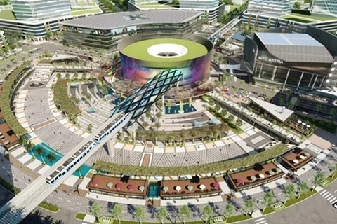 Модель умного города, известного как Всемирный торговый центр Binh Duong New City, разрабатывается на юге провинции Биньзыонг. (Фото: wtcbinhduong.vn)