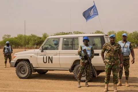Группа патрулей Миссии Организации Объединенных Наций в Южном Судане (МООНЮС) в Леере, Южный Судан (Фото: AFP / ВИА) 