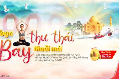 Vietjet сопровождает посольство Индии во Вьетнаме в организации ряда мероприятий, приуроченных к Международному дню йоги. (Фото: Vietjet)