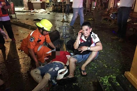 泰国曼谷爆炸遇难人数继续上升已至22人123人受伤（图片来源：中国中央电视台英语新闻频道）