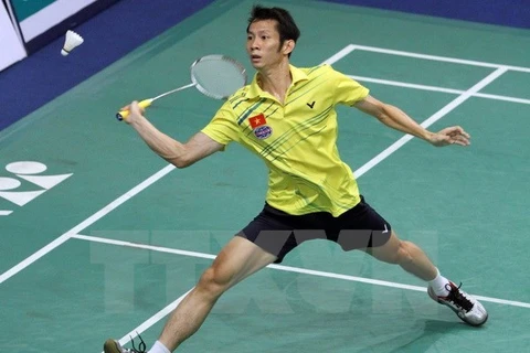 越南羽毛球选手阮进明（图片来源：越通社）
