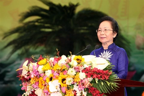 越南国家副主席、中央竞赛奖励委员会第一副主任阮氏缘（图片来源：越通社）