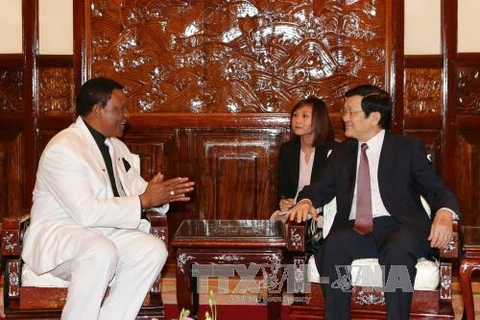 越南国家主席张晋创会见尼日利亚驻越南大使（图片来源：越通社）