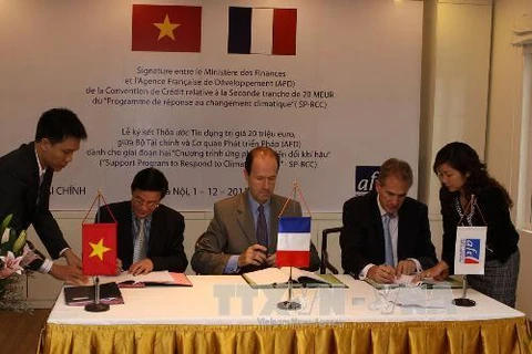 越南已与法国开发署签署关于赞助气候变化应对项目的公约。