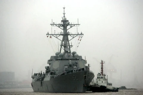 美国海军拉森号导弹驱逐舰。（图片来源：​AP）