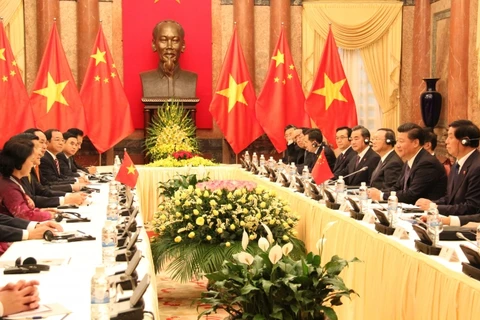 越南国家主席张晋创与中国国家主席习近平