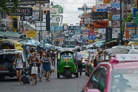 泰国曼谷一条旅游街。