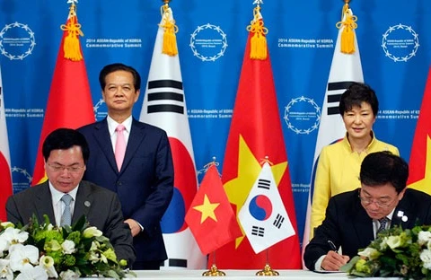 越南韩国FTA谈判结束签约仪式​ （图片来源：越通社）