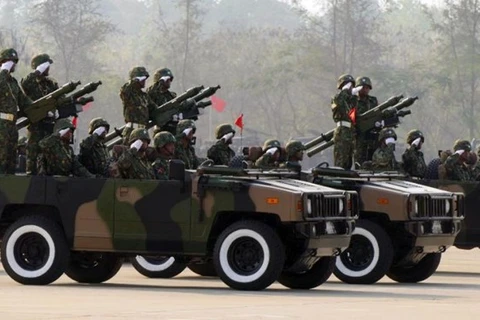 缅甸军队力量在內比都举行的阅兵式