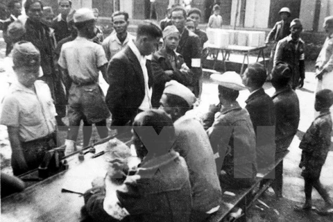 1946年1月6日河内市某个投票站（图片来源：越通社）