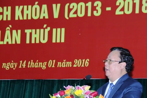 越南友好组织联合会主席武春鸿在会议上发表讲话