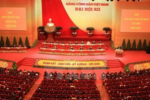 越南共产党第十二次全国大表大会全景（图片来源：越通社）