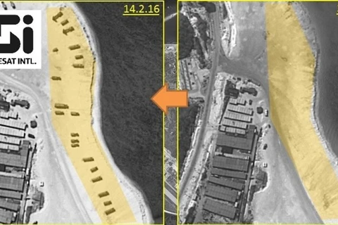 附图：中国在越南黄沙群岛富林岛部署防空导弹系统（图片来源：Fox News）