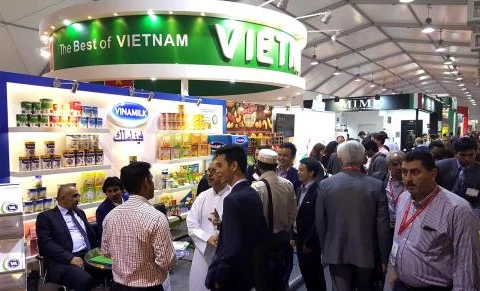 越南乳制品股份公司在2016年中东迪拜海湾食品展的展位（图片来源：越通社）