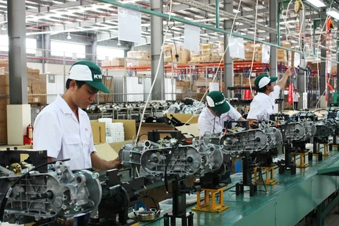设在平阳省的中国台湾光阳集团的摩托车组装生产线。