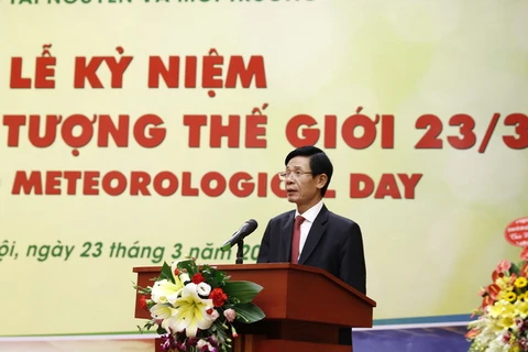 越南自然资源与环境部副部长周范玉显在纪念仪式上致辞（图片来源：http://cpv.org.vn） 