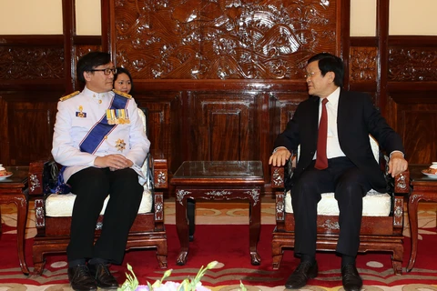 越南国家主席张晋创接见泰国驻越大使（图片来源：越通社）