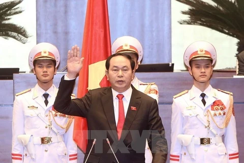 越南国家主席陈大光宣誓就职（图片来源：越通社）