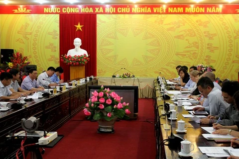 在4月14日举行的工作会谈场景（图片来源：http://hagiang.gov.vn） 