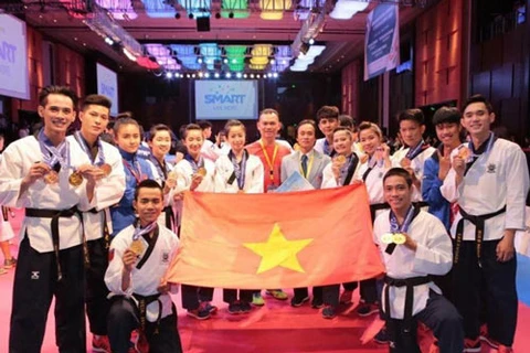 越南跆拳道队的各成员（图：体育报）
