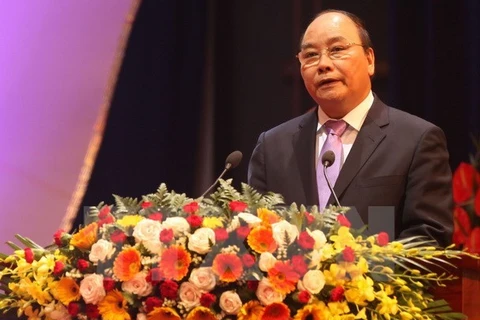 阮春福总理在会议上发表讲话（图片来源：越通社）