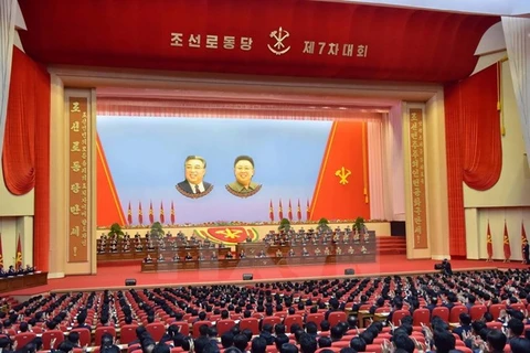 朝鲜劳动党第七次全国代表大会全景（图片来源：EPA）