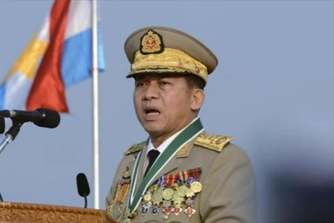 缅甸武装部队总司令敏昂莱。 （图片来源：ＡＰ）