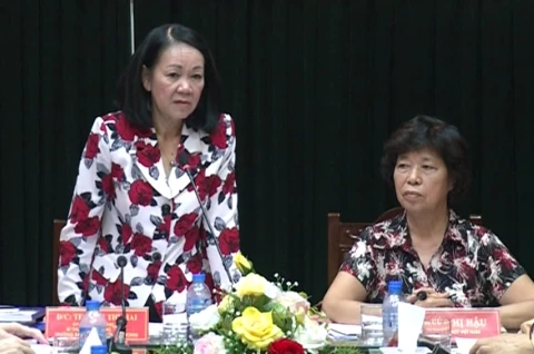 越共中央政治局委员、中央书记处书记、中央民运部部长张氏梅在会上发表讲话