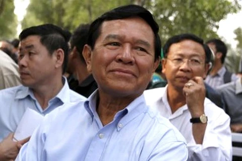 反对党“柬埔寨救国党”(CNRP)领导根索哈。
