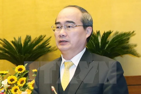越南祖国阵线中央委员会主席阮善仁。