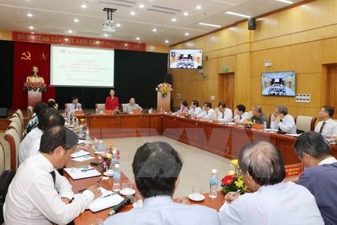 越共中央民运部部长张氏梅会在会面上致辞。