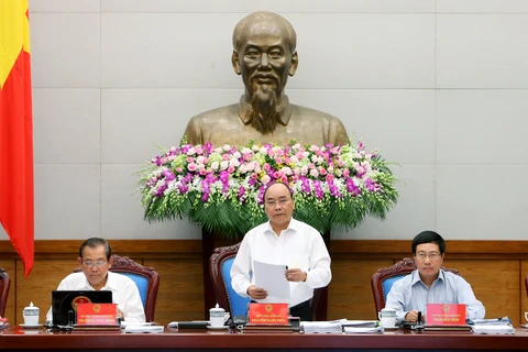 越南政府总理阮春福在会上发表讲话（图片来源：越通社）