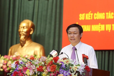 越南政府副总理王廷惠在会上发表总结性讲话（图片来源：越通社）