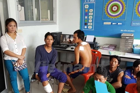 被泰国拘留的越南渔民。