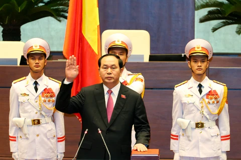 越南国家主席陈大光宣誓就职（图片来源：越通社）