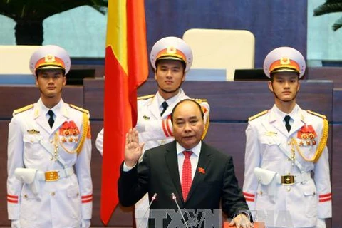 阮春福总理宣誓就职（图片来源：越通社）