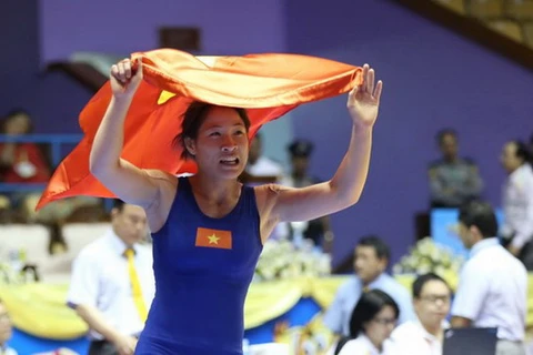 越南摔跤运动员阮氏丝（图片来源：《体育报》）