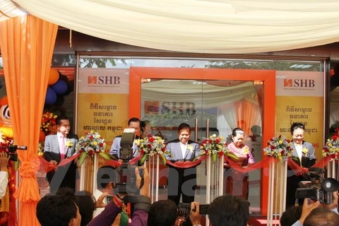 越南西贡-河内商业股份银行柬埔寨分行正式开业。（图片来源：越通社）
