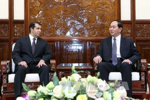 越南国家主席陈大光会见阿塞拜疆驻越大使阿纳尔·伊马诺夫（图片来源：越通社）