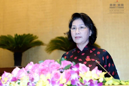 越南国会主席阮氏金银（图片来源于《越南之声广播电台》）