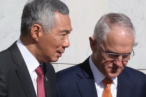新加坡总理李显龙与澳大利亚总理特恩布尔。