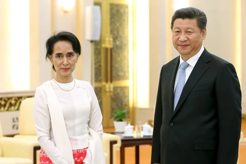 中国国家主席习近平会见缅甸国家顾问昂山素季（图片来源：因特网）