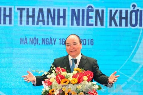 越南政府总理阮春福出席并发表讲话（图片来源：越通社）