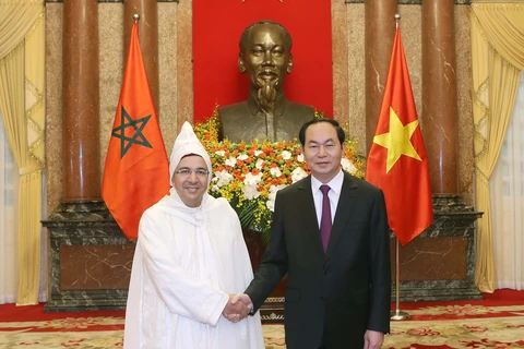 越南国家主席陈大光会见摩洛哥新任驻越大使法尔汉（图片来源：越通社）