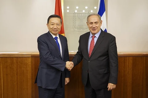 越共中央政治局委员、公安部长苏林上将获以色列总理本杰明•内塔尼亚胡 接见