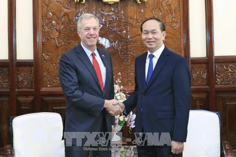 越南国家主席陈大光会见前来辞行拜会的美国驻越大使