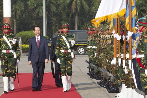 越南国家主席陈大光对孟加拉国进行国事访问（组图）