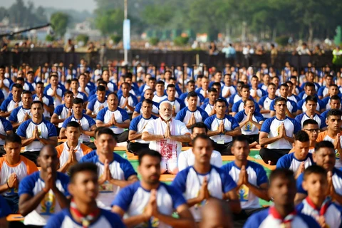 越南参加印度国际瑜伽日活动（组图）
