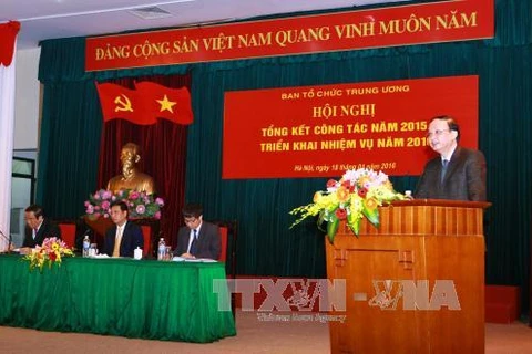 越共中央组织部部长苏辉​瑞在会议上发表讲话（图片来源：越通社）